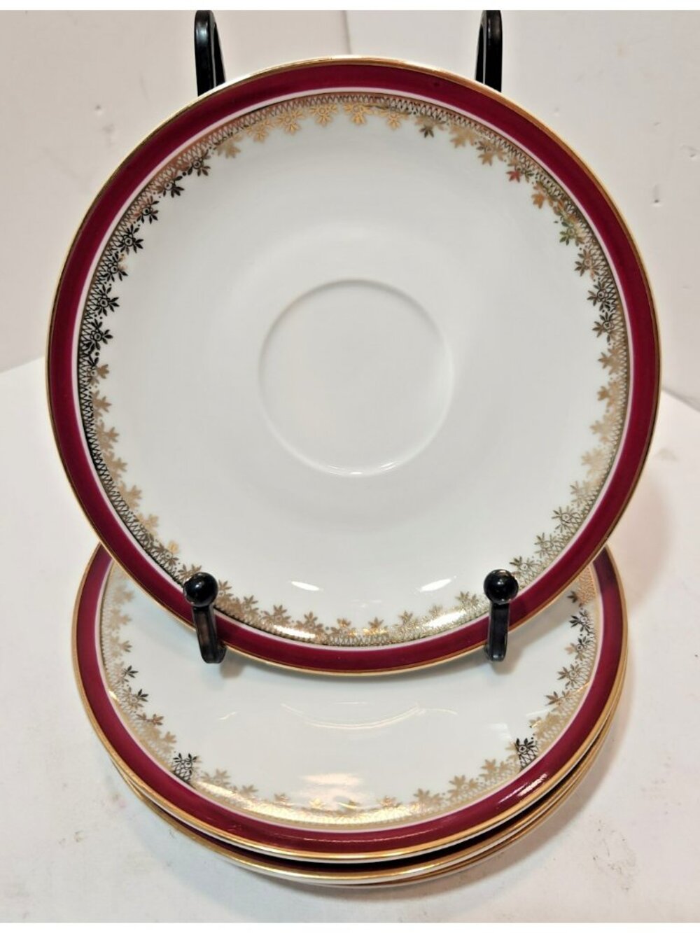 Vtg Chalfonte CPC Porzellan "Chateau" Bavaria Germany Set Of 4 Saucers 6"